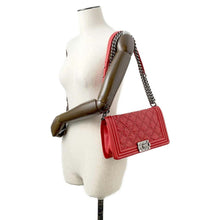 Load image into Gallery viewer, CHANEL Boy Chanel ChainShoulder Studded Red A67086 Vintage calf Size 25
