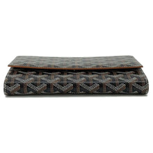 将图像加载到图库查看器中，GOYARD Herringbone Varenne Shoulder Wallet Black/Brown VAREN3MMLTY01CL03P PVC Coated Canvas
