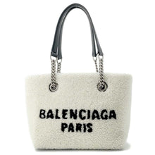 Load image into Gallery viewer, BALENCIAGA Duty Free Tote Bag White/Black 759941 Mouton
