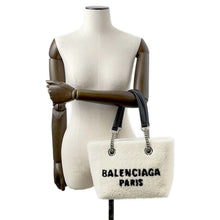 Load image into Gallery viewer, BALENCIAGA Duty Free Tote Bag White/Black 759941 Mouton
