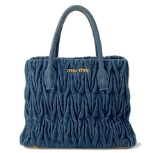 Load image into Gallery viewer, MIUMIU Materasse Tote Bag Blue RN1069 Denim
