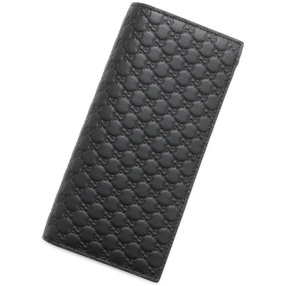 GUCCI MicroGuccissima Bifold Wallet Long Wealth Cloth Black544479 Leather