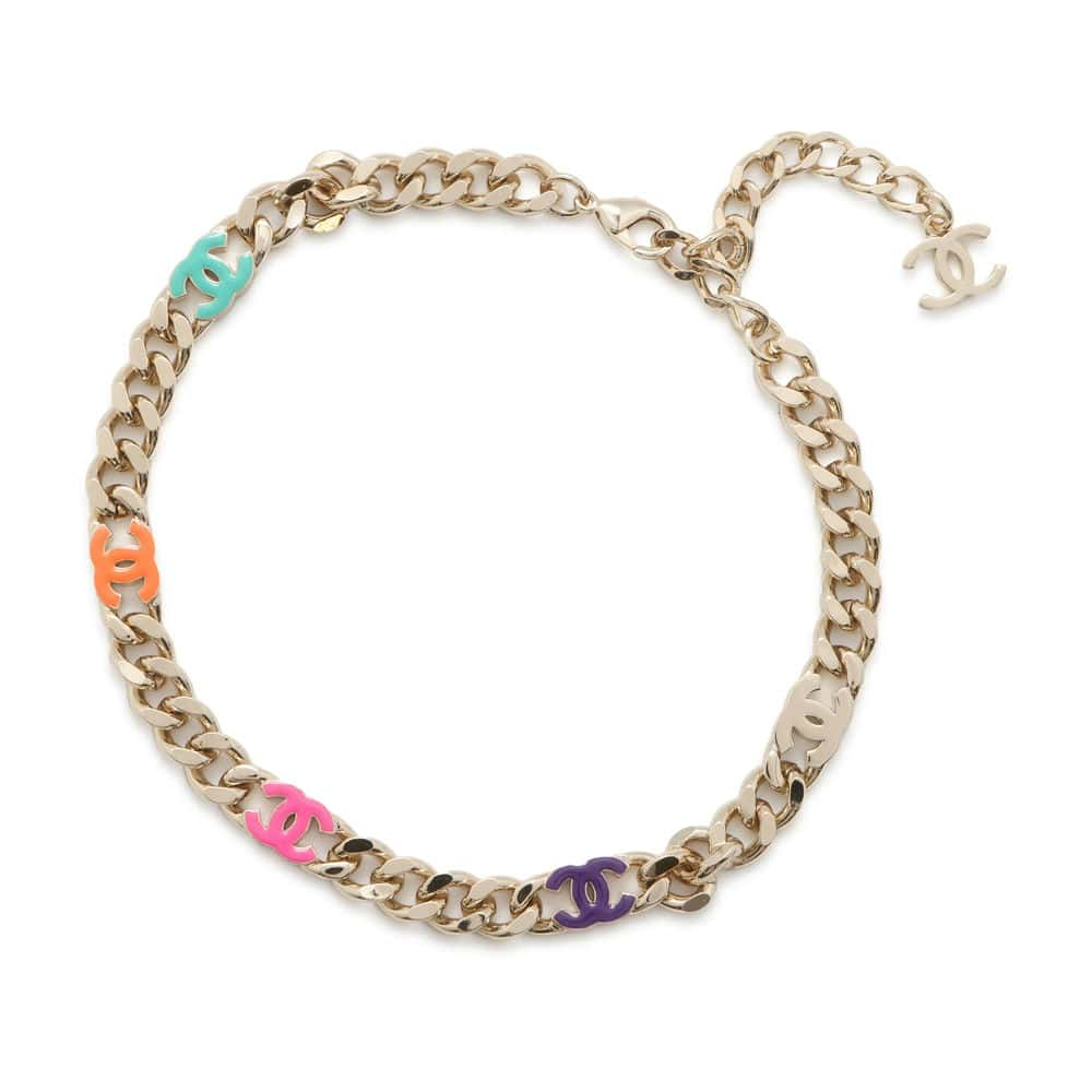 CHANEL CC Logo ChainNecklace Gold/Multicolor Plating