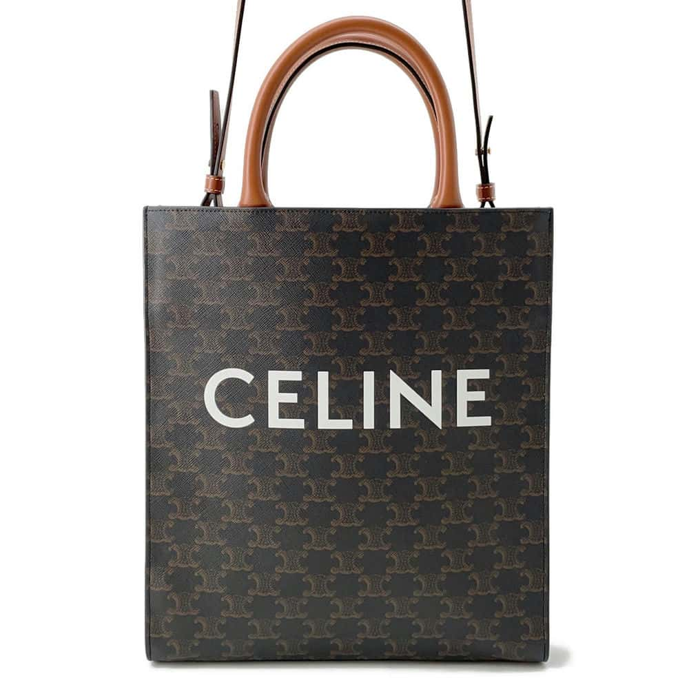 CELINE Triomphe Vertical Hippo Brown 191542BZK PVC Size Small