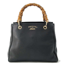 将图像加载到图库查看器中，GUCCI Bamboo Shopper Tote Black336032 Leather
