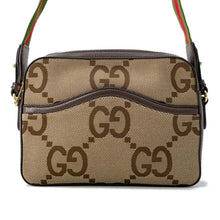 Load image into Gallery viewer, GUCCI jumbo GG messenger bag Beige 675891 Canvas Leather
