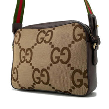 Load image into Gallery viewer, GUCCI jumbo GG messenger bag Beige 675891 Canvas Leather
