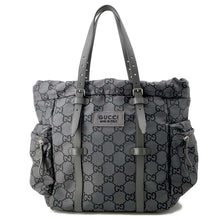 Load image into Gallery viewer, GUCCI GGNylon Ripstop Tote Bag Gray 767929 GGNylon Leather
