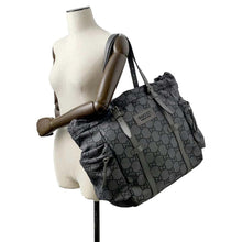 Load image into Gallery viewer, GUCCI GGNylon Ripstop Tote Bag Gray 767929 GGNylon Leather
