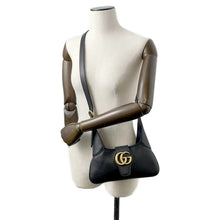 Load image into Gallery viewer, GUCCI GG Marmont Aphrodite 2WAY Shoulder Bag Black 735106 Leather
