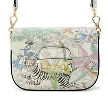 Load image into Gallery viewer, GUCCI Horsebit 1955 Animal Print Shoulder Bag Ivory/Multicolor 677266 Leather
