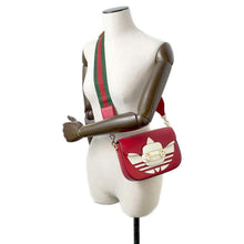 Load image into Gallery viewer, GUCCI Horsebit 1955 Shoulder Bag Adidas collaboration Red/White 658574 Leather
