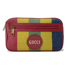 将图像加载到图库查看器中，GUCCI Baiadera Striped Waist Bag Multicolor 625895 Canvas Leather
