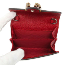 将图像加载到图库查看器中，GUCCI Dionysus Chain Card Case Red 574930 Leather
