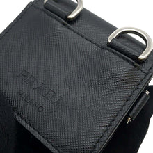 将图像加载到图库查看器中，PRADA Saffiano Leather Mini Shoulder Pouch Black 2ZH097 Leather
