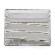 将图像加载到图库查看器中，MIUMIU Card Case Silver Embossed Leather
