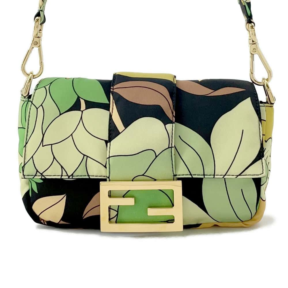 FENDI Bucket 2WAY Shoulder Bag Green/Multicolor 8BR782 Nylon