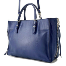 Load image into Gallery viewer, BALENCIAGA Paper Mini A6 2WAY Tote Bag Blue 370926 Leather
