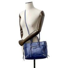 Load image into Gallery viewer, BALENCIAGA Paper Mini A6 2WAY Tote Bag Blue 370926 Leather
