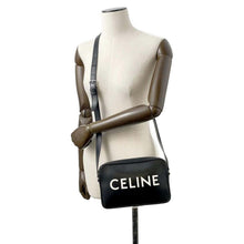 将图像加载到图库查看器中，CELINE Logo Shoulder Bag Black194503 Leather
