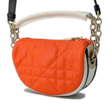 将图像加载到图库查看器中，Dior Vibe Hobo Shoulder Bag Orange Leather Size Mini
