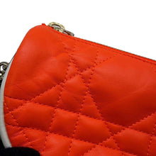 将图像加载到图库查看器中，Dior Vibe Hobo Shoulder Bag Orange Leather Size Mini
