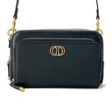 将图像加载到图库查看器中，Dior Karo double pouch Black S7431UBAE Leather
