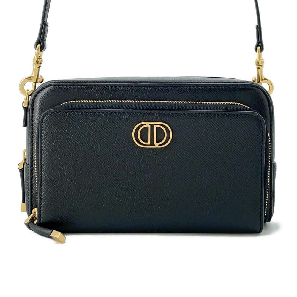 Dior Karo double pouch Black S7431UBAE Leather