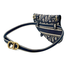 Load image into Gallery viewer, Dior Oblique saddle Waist Bag Navy S5632CRIW Canvas
