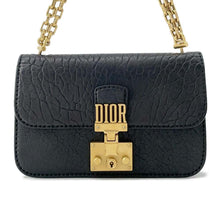 将图像加载到图库查看器中，Dior Addict 2WAY ChainShoulder Bag Black Leather
