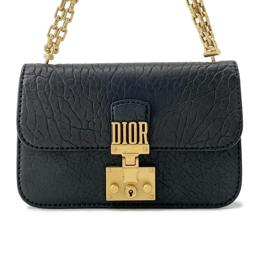 Dior Addict 2WAY ChainShoulder Bag Black Leather