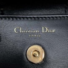 将图像加载到图库查看器中，Dior CD Logo Chain Clutch Bag Black M8642UBBU Leather
