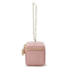 将图像加载到图库查看器中，Dior Lady Dior Cannage Chain Cube Micro Pouch Pink S0976OVRB Patent Leather
