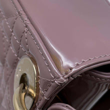 将图像加载到图库查看器中，Dior Cannage Lady Dior 2WAY Handbag Purple M0505OWCB Patent Leather Size Mini
