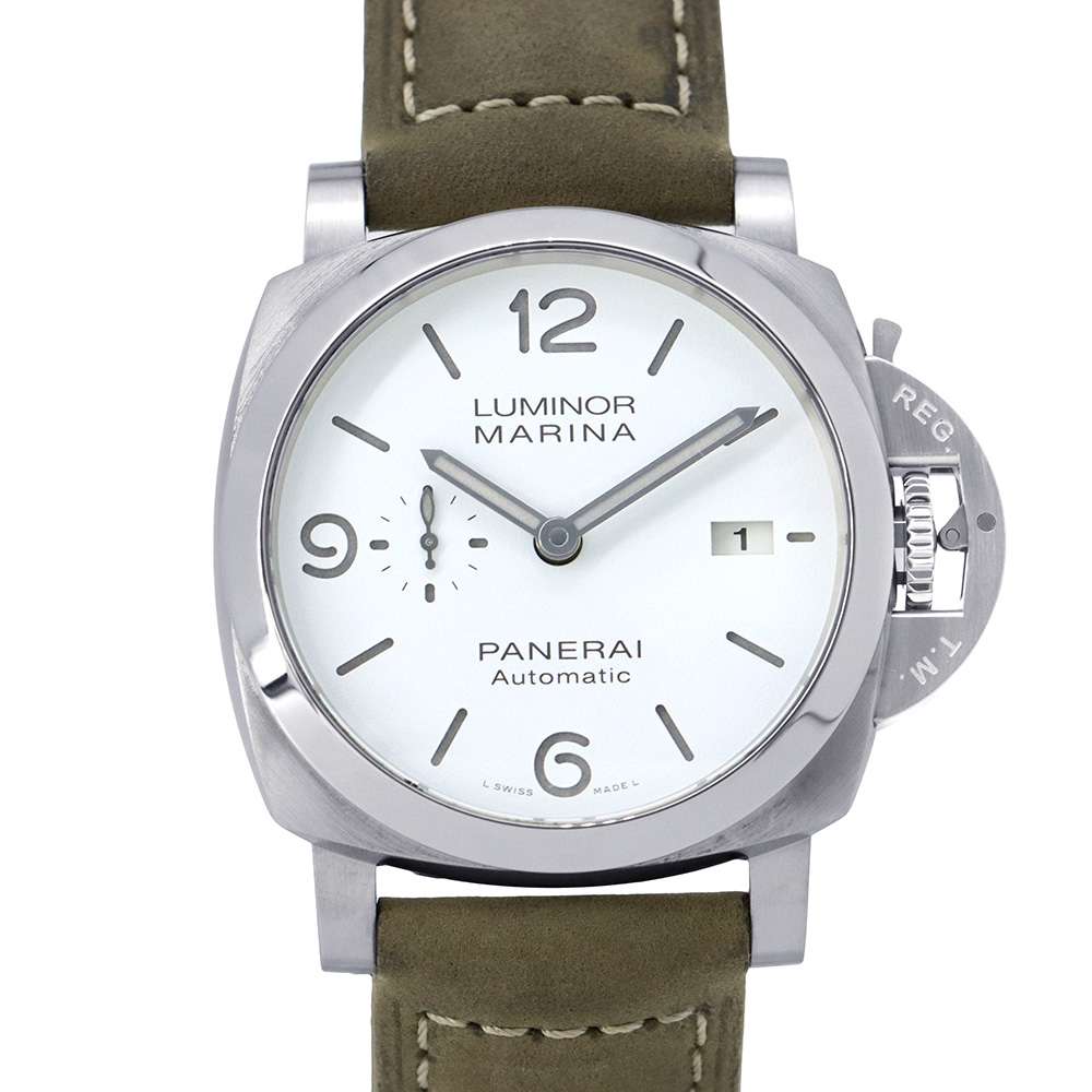 PANERAI Luminor Marina W44mm Stainless Steel Leather White Dial PAM01314