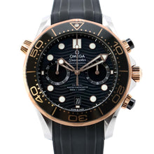 将图像加载到图库查看器中，OMEGA Seamaster Diver 300M W44mm Stainless Steel PG Rubber Black Dial210.22.44.51.01.001
