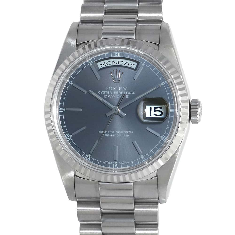 ROLEX Day-Date W36mm 18KWG Gray Dial 18239