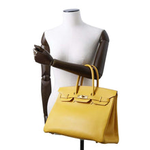 将图像加载到图库查看器中，HERMES Birkin Yellow Courchevel Size 35
