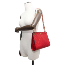 Load image into Gallery viewer, CHANEL Matelasse Chain Shoulder Bag Red/Navy Lambskin
