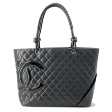 将图像加载到图库查看器中，CHANEL Cambon line Tote Bag Black A25169 Leather Size Large
