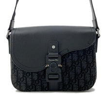 Load image into Gallery viewer, Dior Saddle flap shoulder bag Black 1ADPO049YKS_H00N Canvas Calf Leather Size Small
