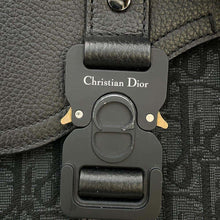 将图像加载到图库查看器中，Dior Saddle flap shoulder bag Black 1ADPO049YKS_H00N Canvas Calf Leather Size Small
