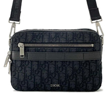 将图像加载到图库查看器中，Dior Oblique Safari Messenger Bag Black 1ESPO206YKY_H03E Canvas
