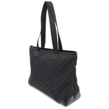 将图像加载到图库查看器中，GUCCI GG Canvas Tote Bag Black 34339 Canvas Leather
