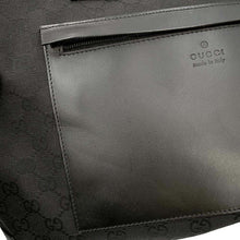 将图像加载到图库查看器中，GUCCI GG Canvas Tote Bag Black 34339 Canvas Leather
