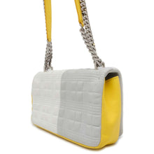 Load image into Gallery viewer, BURBERRY Laura ChainShoulder Bag Yellow/White/Gray Leather
