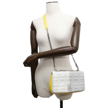 Load image into Gallery viewer, BURBERRY Laura ChainShoulder Bag Yellow/White/Gray Leather
