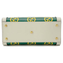 将图像加载到图库查看器中，GUCCI Diana 2way Tote Bag White/Green/Yellow655661 Leather Bamboo Size Mini
