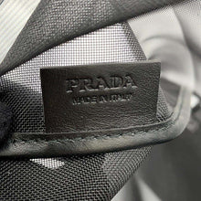 Load image into Gallery viewer, PRADA Triangle Logo Mesh Shopping Bag Tote Bag Black 1BG416 Mesh Leather
