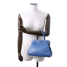 将图像加载到图库查看器中，Valextra Valextra Casual Handbag Blue Leather
